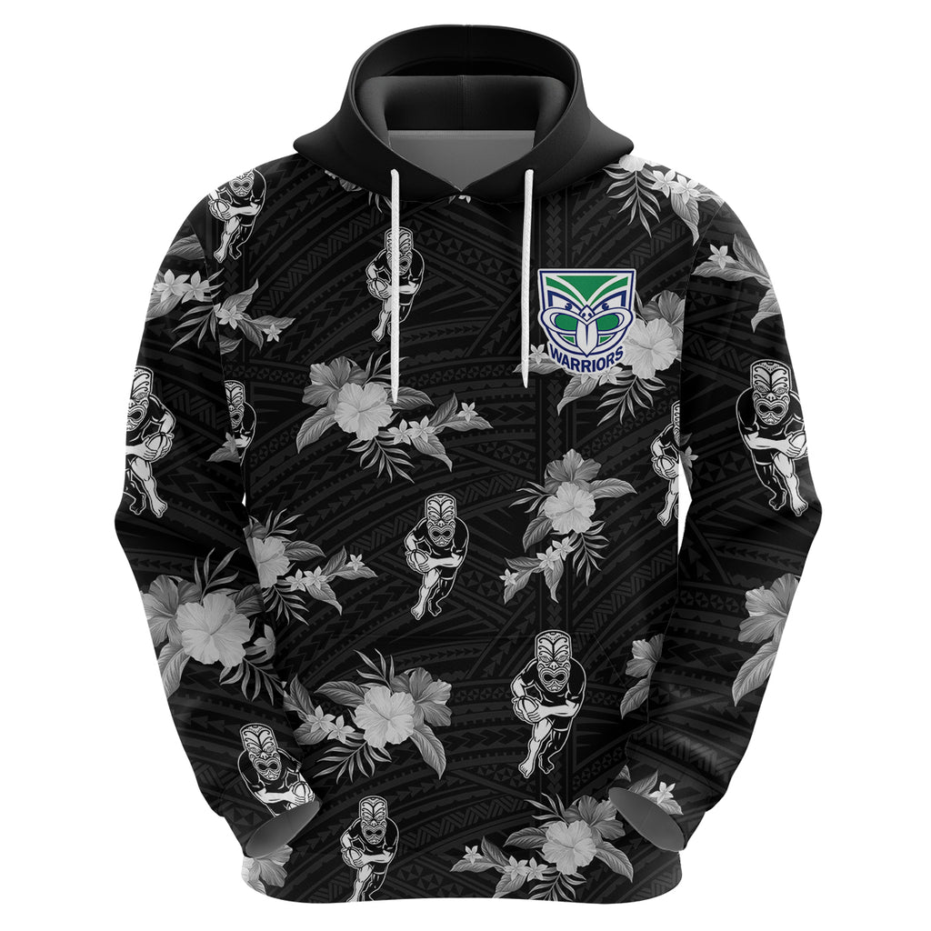 custom-text-and-number-warriors-rugby-hoodie-nz-polynesian-tribal-mix-tropical-hawaiian-style