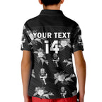 custom-text-and-number-warriors-rugby-kid-polo-shirt-nz-polynesian-tribal-mix-tropical-hawaiian-style