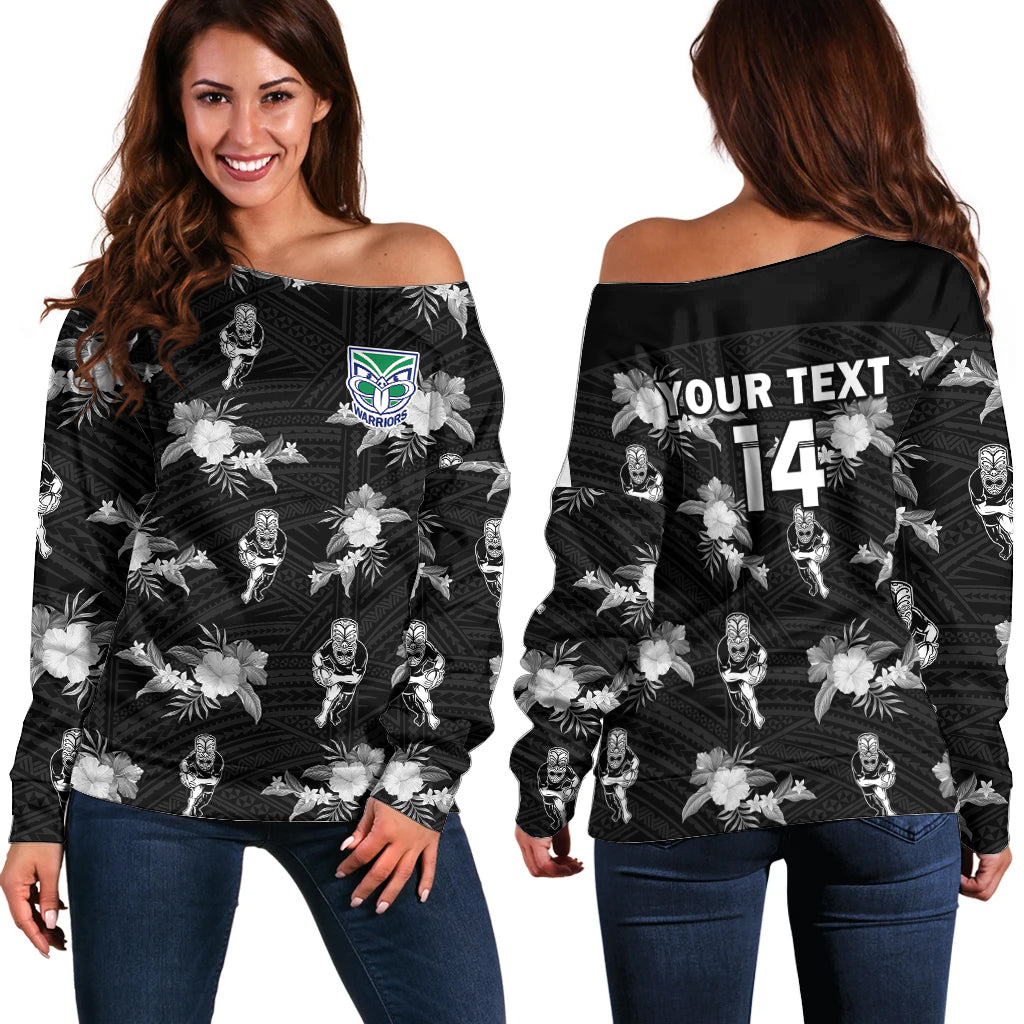 custom-text-and-number-warriors-rugby-off-shoulder-sweater-nz-polynesian-tribal-mix-tropical-hawaiian-style