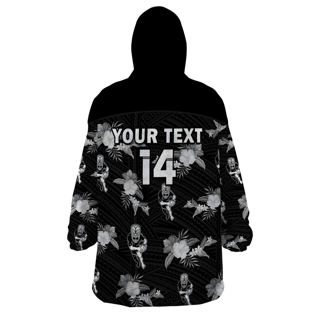 custom-text-and-number-warriors-rugby-wearable-blanket-hoodie-nz-polynesian-tribal-mix-tropical-hawaiian-style