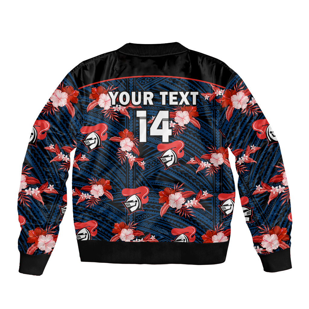 custom-text-and-number-newcastle-knights-rugby-bomber-jacket-polynesian-tribal-mix-tropical-hawaiian-style