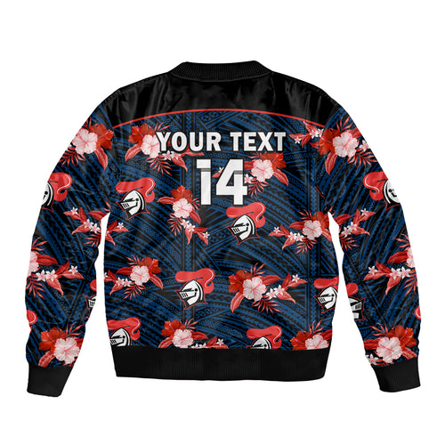 custom-text-and-number-newcastle-knights-rugby-bomber-jacket-polynesian-tribal-mix-tropical-hawaiian-style