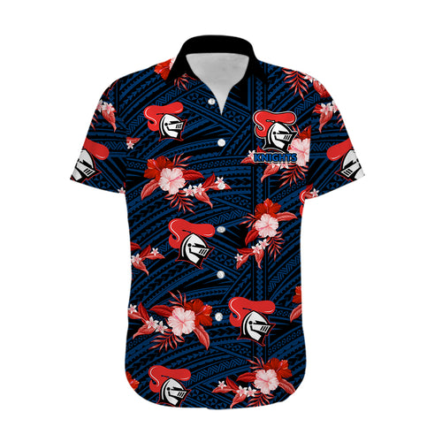 custom-text-and-number-newcastle-knights-rugby-hawaiian-shirt-polynesian-tribal-mix-tropical-hawaiian-style