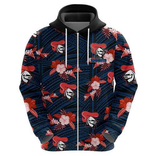 custom-text-and-number-newcastle-knights-rugby-hoodie-polynesian-tribal-mix-tropical-hawaiian-style