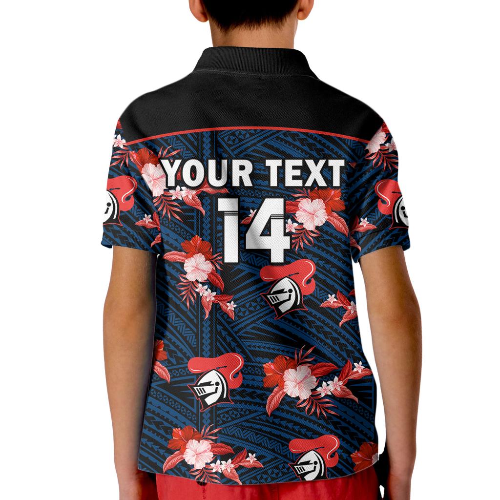 custom-text-and-number-newcastle-knights-rugby-kid-polo-shirt-polynesian-tribal-mix-tropical-hawaiian-style