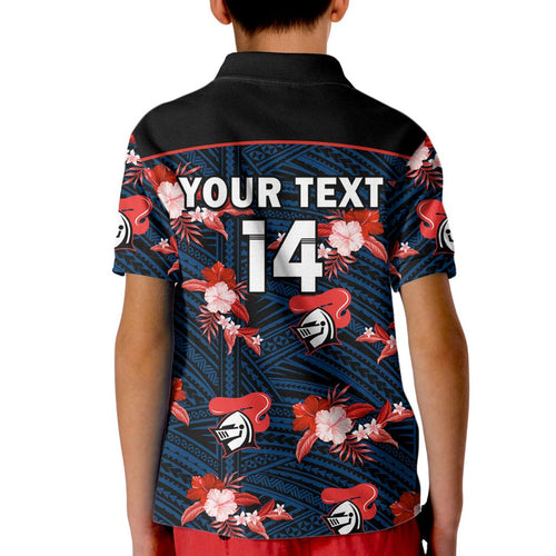 custom-text-and-number-newcastle-knights-rugby-kid-polo-shirt-polynesian-tribal-mix-tropical-hawaiian-style