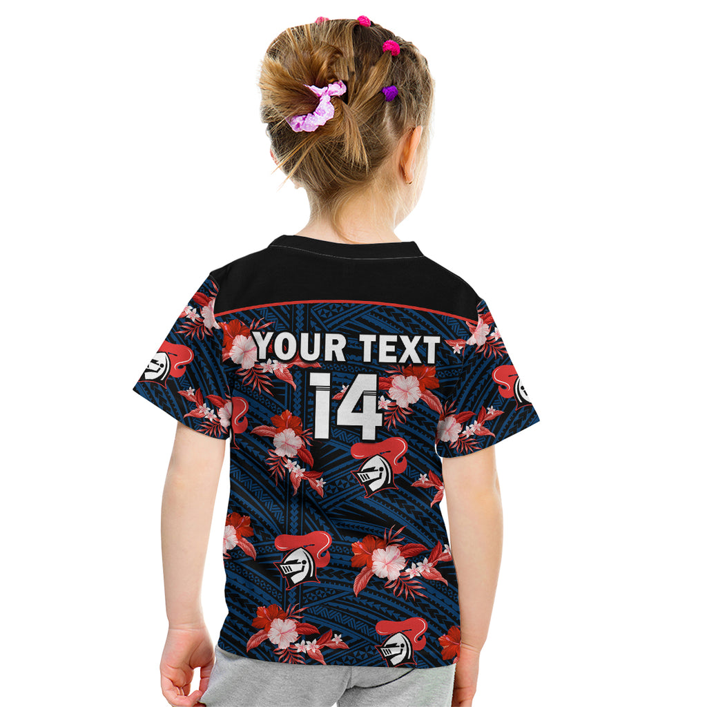 custom-text-and-number-newcastle-knights-rugby-kid-t-shirt-polynesian-tribal-mix-tropical-hawaiian-style