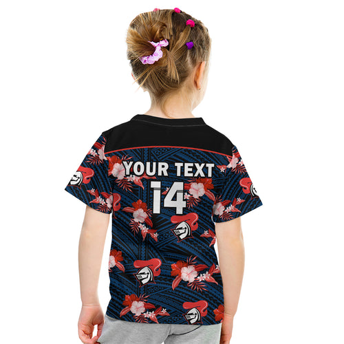 custom-text-and-number-newcastle-knights-rugby-kid-t-shirt-polynesian-tribal-mix-tropical-hawaiian-style