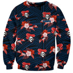 custom-text-and-number-newcastle-knights-rugby-sweatshirt-polynesian-tribal-mix-tropical-hawaiian-style