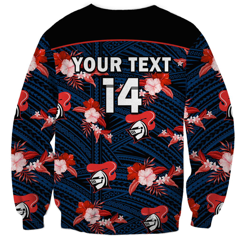 custom-text-and-number-newcastle-knights-rugby-sweatshirt-polynesian-tribal-mix-tropical-hawaiian-style