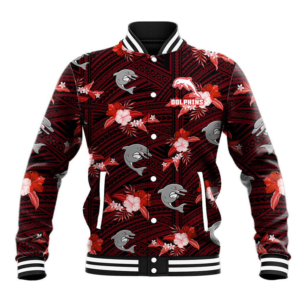 custom-text-and-number-dolphins-rugby-baseball-jacket-polynesian-tribal-mix-tropical-hawaiian-style