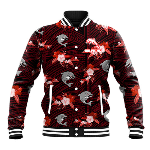 custom-text-and-number-dolphins-rugby-baseball-jacket-polynesian-tribal-mix-tropical-hawaiian-style