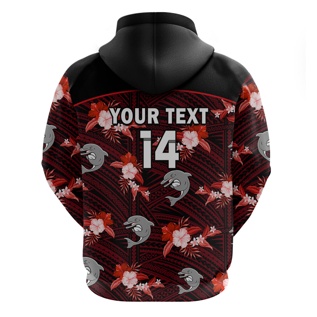 custom-text-and-number-dolphins-rugby-hoodie-polynesian-tribal-mix-tropical-hawaiian-style