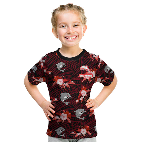 custom-text-and-number-dolphins-rugby-kid-t-shirt-polynesian-tribal-mix-tropical-hawaiian-style