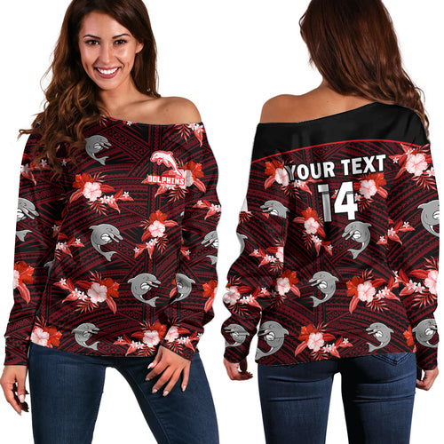 custom-text-and-number-dolphins-rugby-off-shoulder-sweater-polynesian-tribal-mix-tropical-hawaiian-style