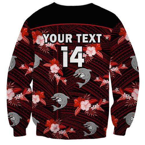 custom-text-and-number-dolphins-rugby-sweatshirt-polynesian-tribal-mix-tropical-hawaiian-style