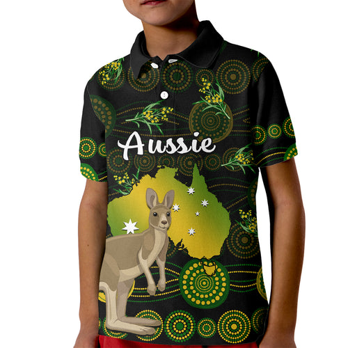 custom-personalised-australia-kid-polo-shirt-golden-wattle-mix-kangaroo-and-map