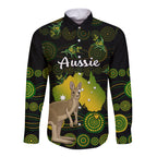 custom-personalised-australia-long-sleeve-button-shirt-golden-wattle-mix-kangaroo-and-map