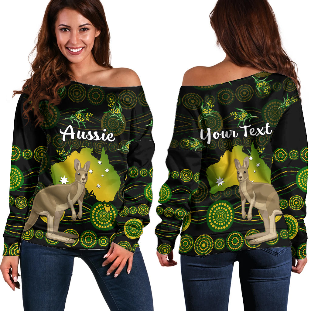 custom-personalised-australia-off-shoulder-sweater-golden-wattle-mix-kangaroo-and-map