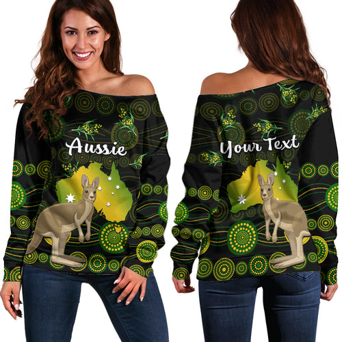 custom-personalised-australia-off-shoulder-sweater-golden-wattle-mix-kangaroo-and-map