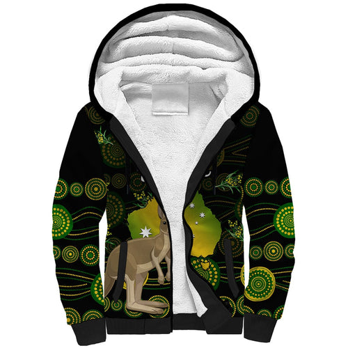 custom-personalised-australia-sherpa-hoodie-golden-wattle-mix-kangaroo-and-map