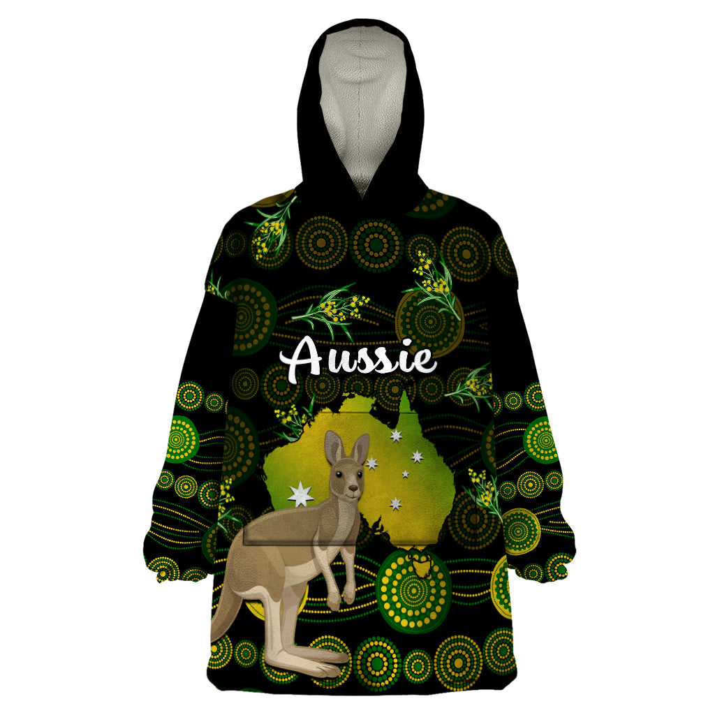 custom-personalised-australia-wearable-blanket-hoodie-golden-wattle-mix-kangaroo-and-map