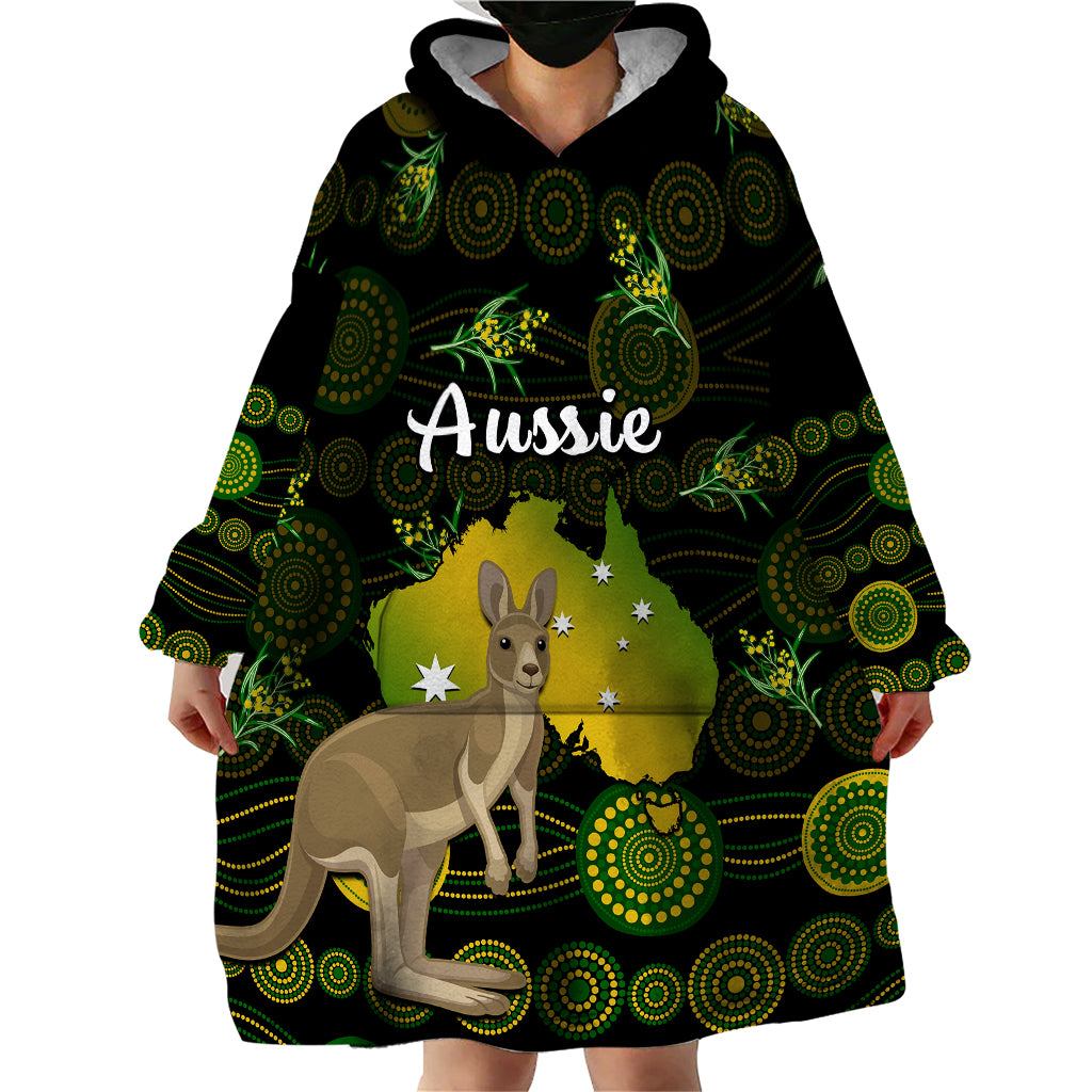 custom-personalised-australia-wearable-blanket-hoodie-golden-wattle-mix-kangaroo-and-map
