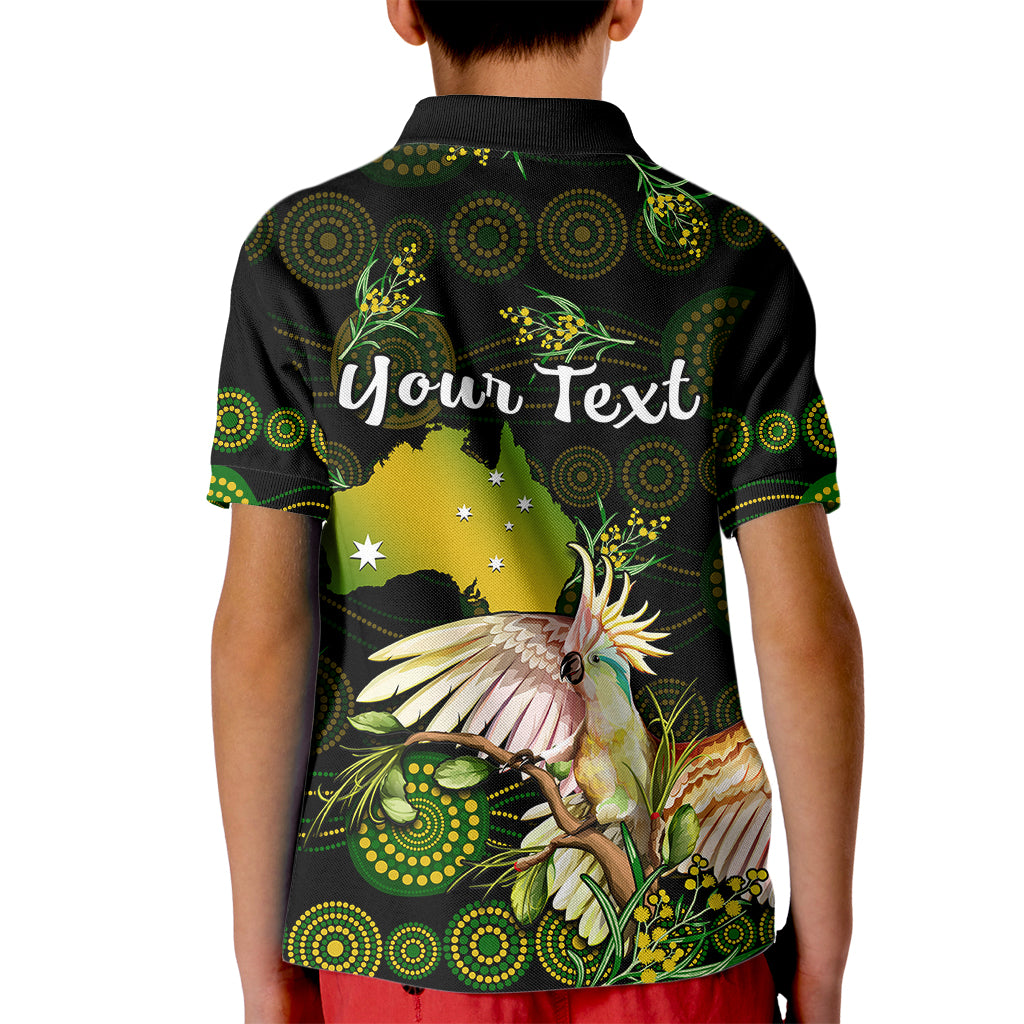 custom-personalised-australia-kid-polo-shirt-golden-wattle-mix-cockatoo-and-map