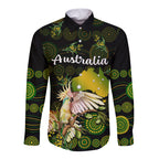 custom-personalised-australia-long-sleeve-button-shirt-golden-wattle-mix-cockatoo-and-map