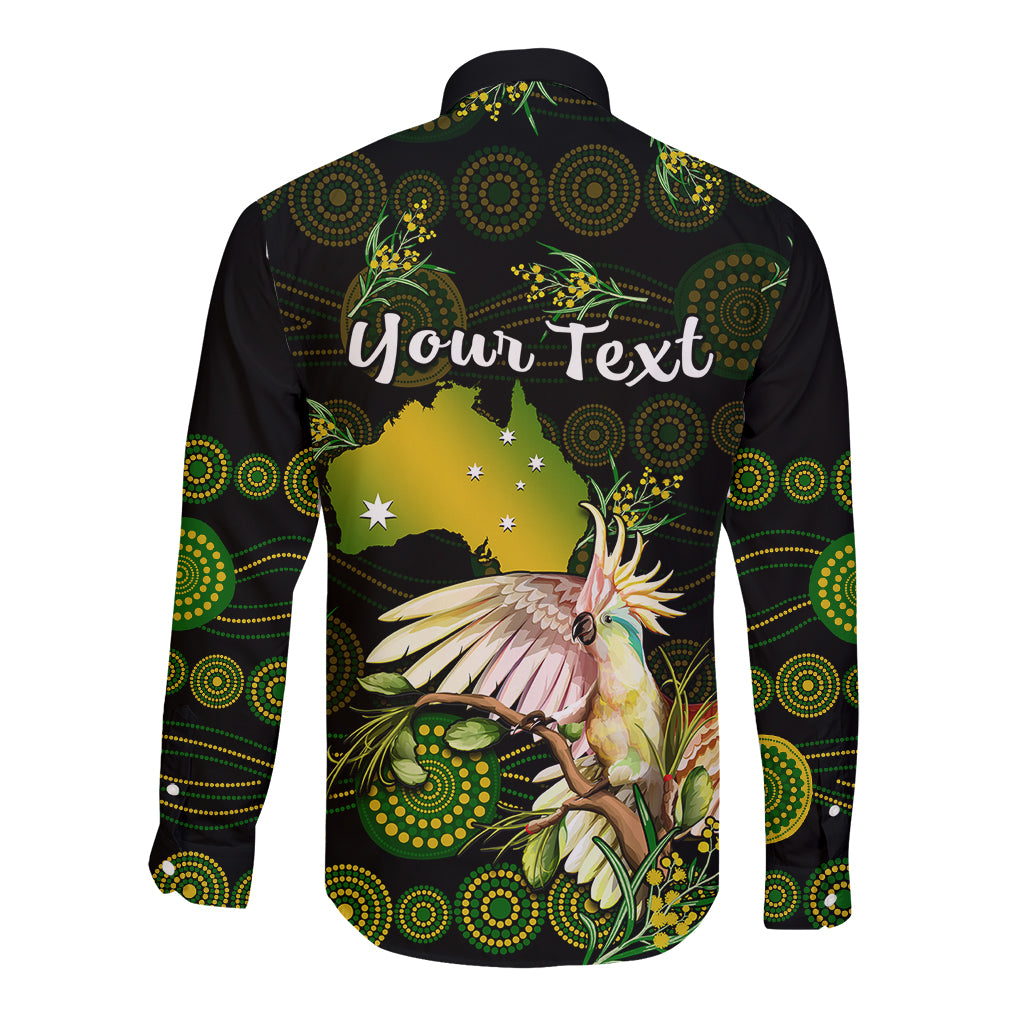 custom-personalised-australia-long-sleeve-button-shirt-golden-wattle-mix-cockatoo-and-map