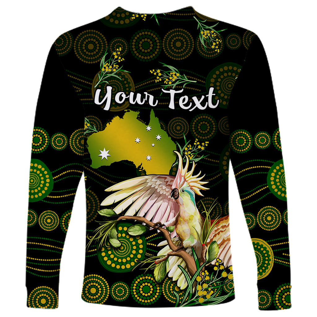 custom-personalised-australia-long-sleeve-shirt-golden-wattle-mix-cockatoo-and-map