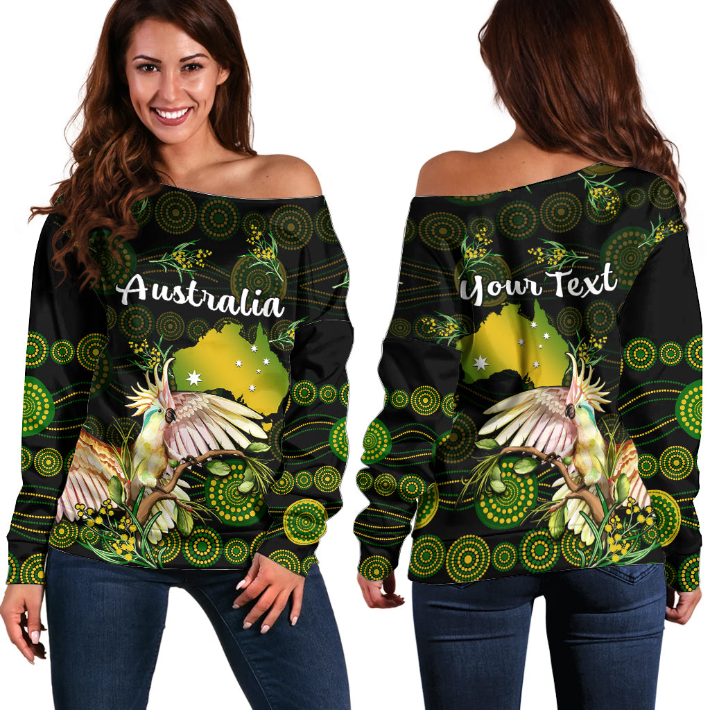custom-personalised-australia-off-shoulder-sweater-golden-wattle-mix-cockatoo-and-map