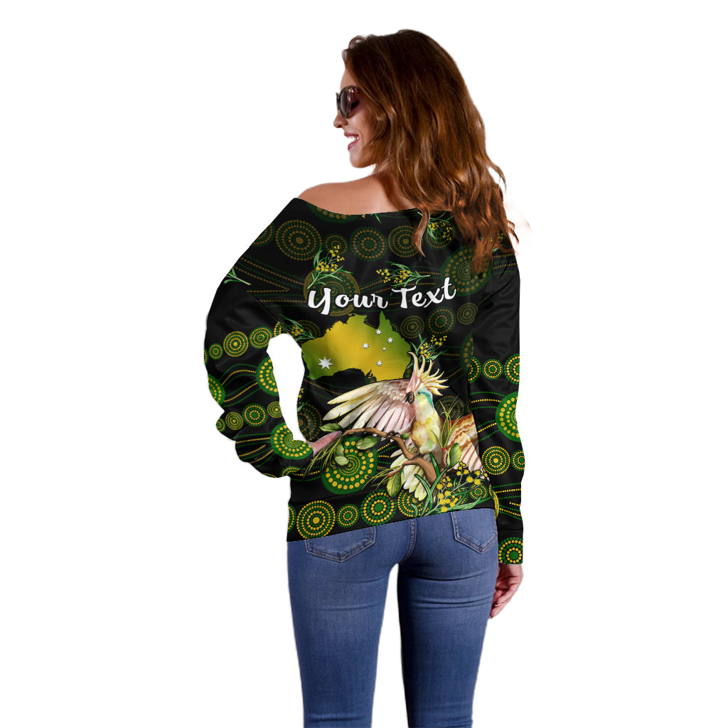 custom-personalised-australia-off-shoulder-sweater-golden-wattle-mix-cockatoo-and-map