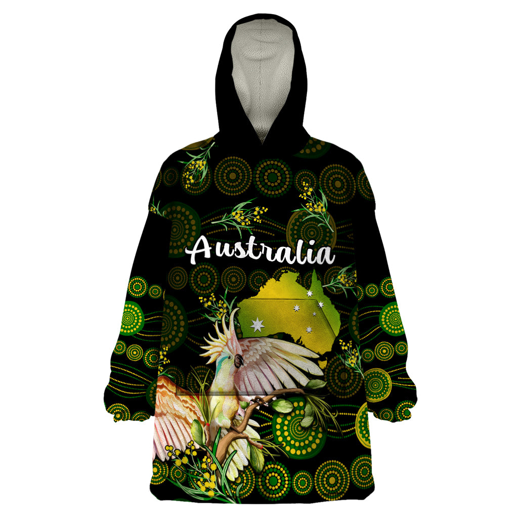 custom-personalised-australia-wearable-blanket-hoodie-golden-wattle-mix-cockatoo-and-map