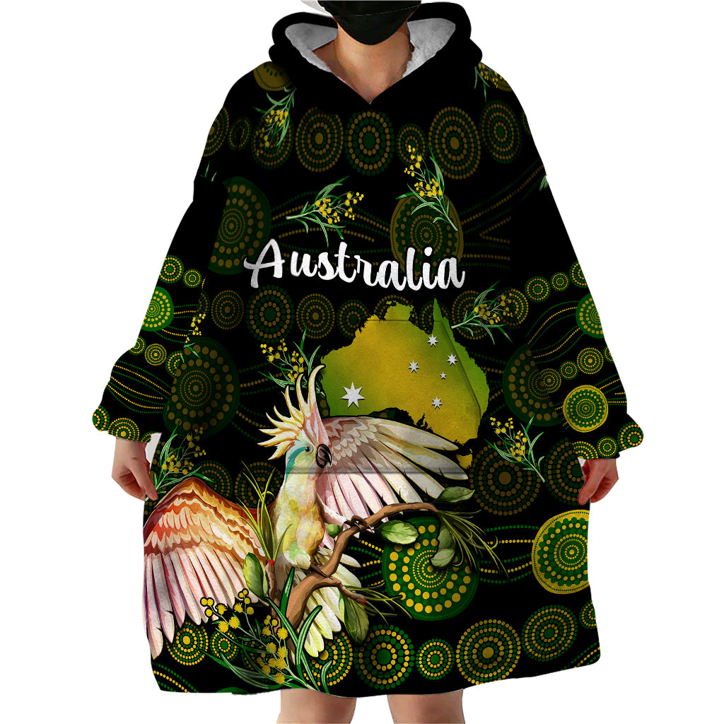 custom-personalised-australia-wearable-blanket-hoodie-golden-wattle-mix-cockatoo-and-map