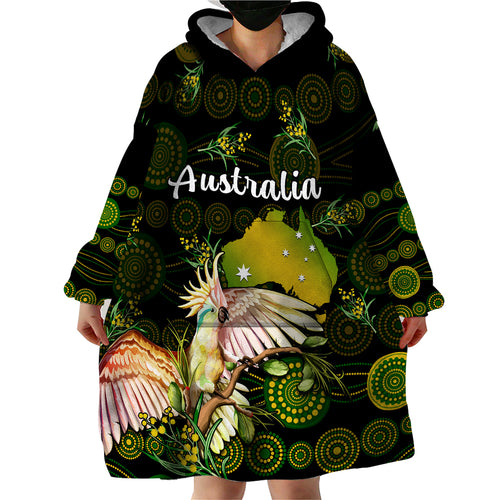 custom-personalised-australia-wearable-blanket-hoodie-golden-wattle-mix-cockatoo-and-map