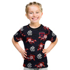 custom-text-and-number-demons-football-kid-t-shirt-polynesian-tribal-mix-tropical-hawaiian-style