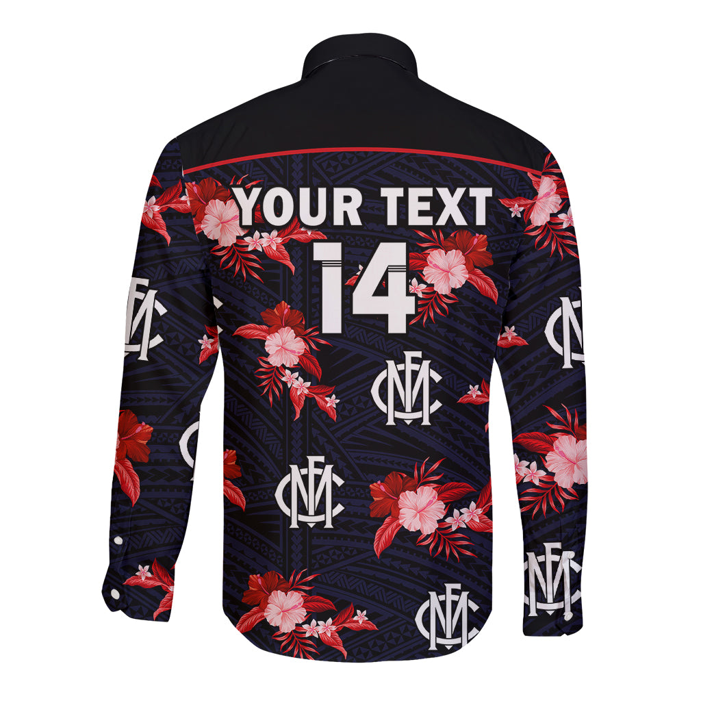 custom-text-and-number-demons-football-long-sleeve-button-shirt-polynesian-tribal-mix-tropical-hawaiian-style