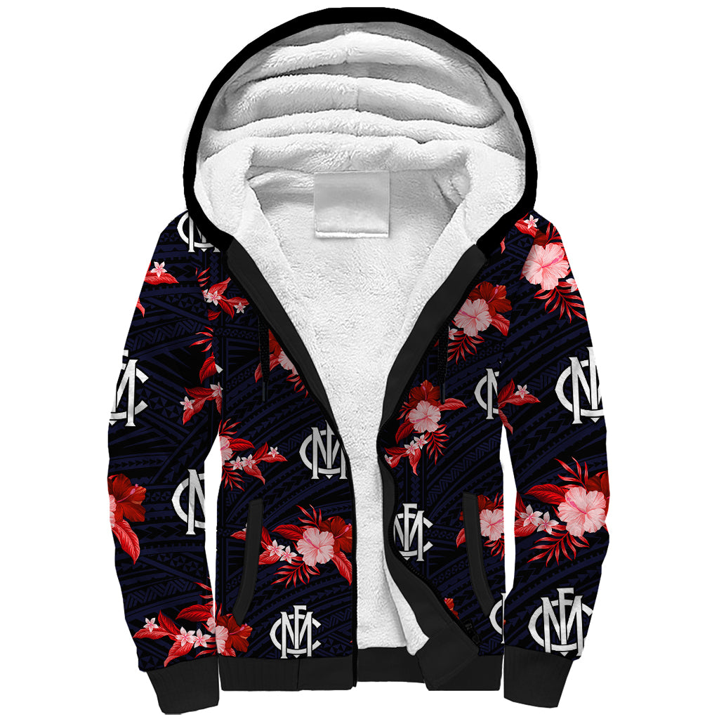 custom-text-and-number-demons-football-sherpa-hoodie-polynesian-tribal-mix-tropical-hawaiian-style