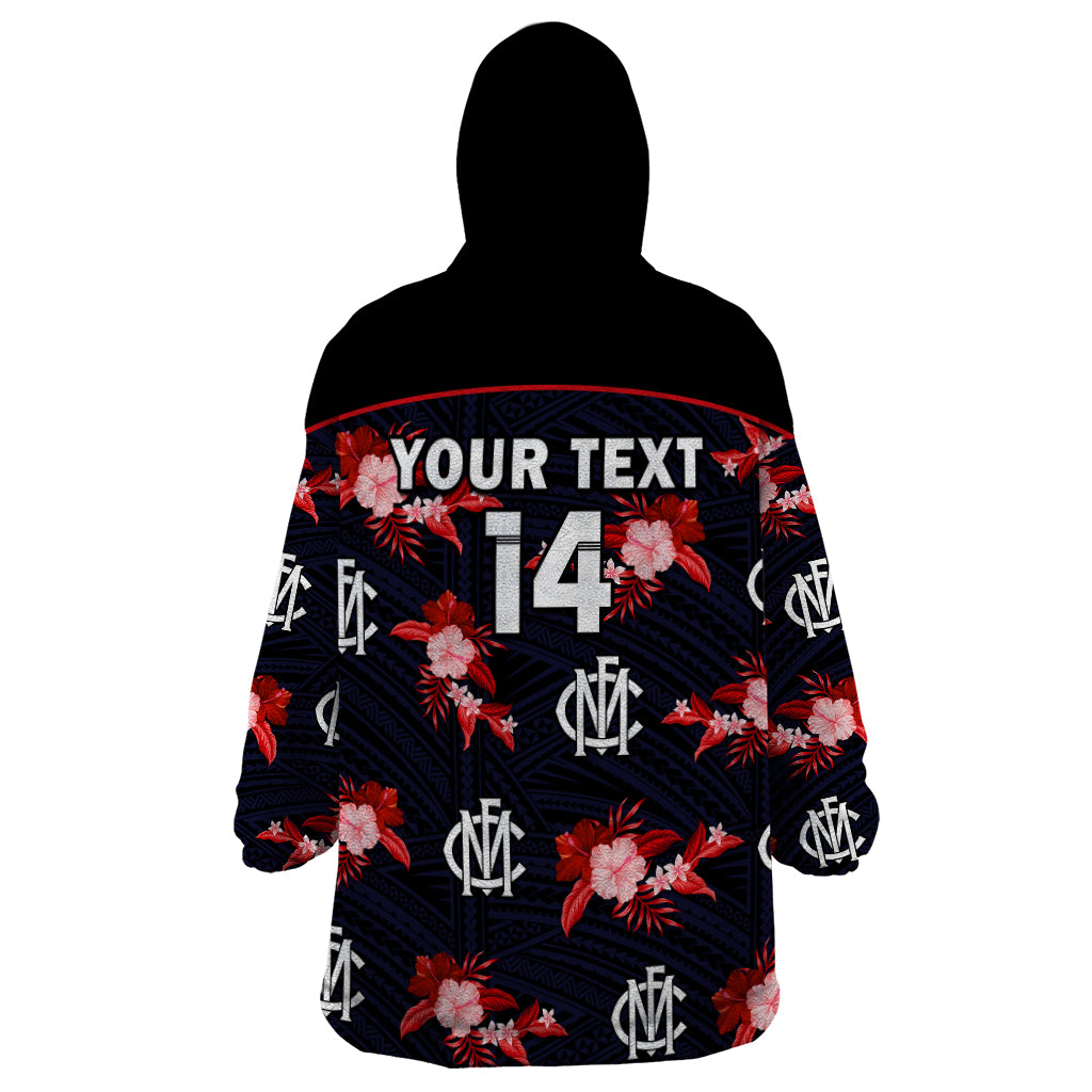 custom-text-and-number-demons-football-wearable-blanket-hoodie-polynesian-tribal-mix-tropical-hawaiian-style