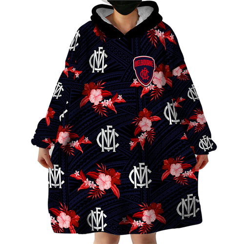 custom-text-and-number-demons-football-wearable-blanket-hoodie-polynesian-tribal-mix-tropical-hawaiian-style
