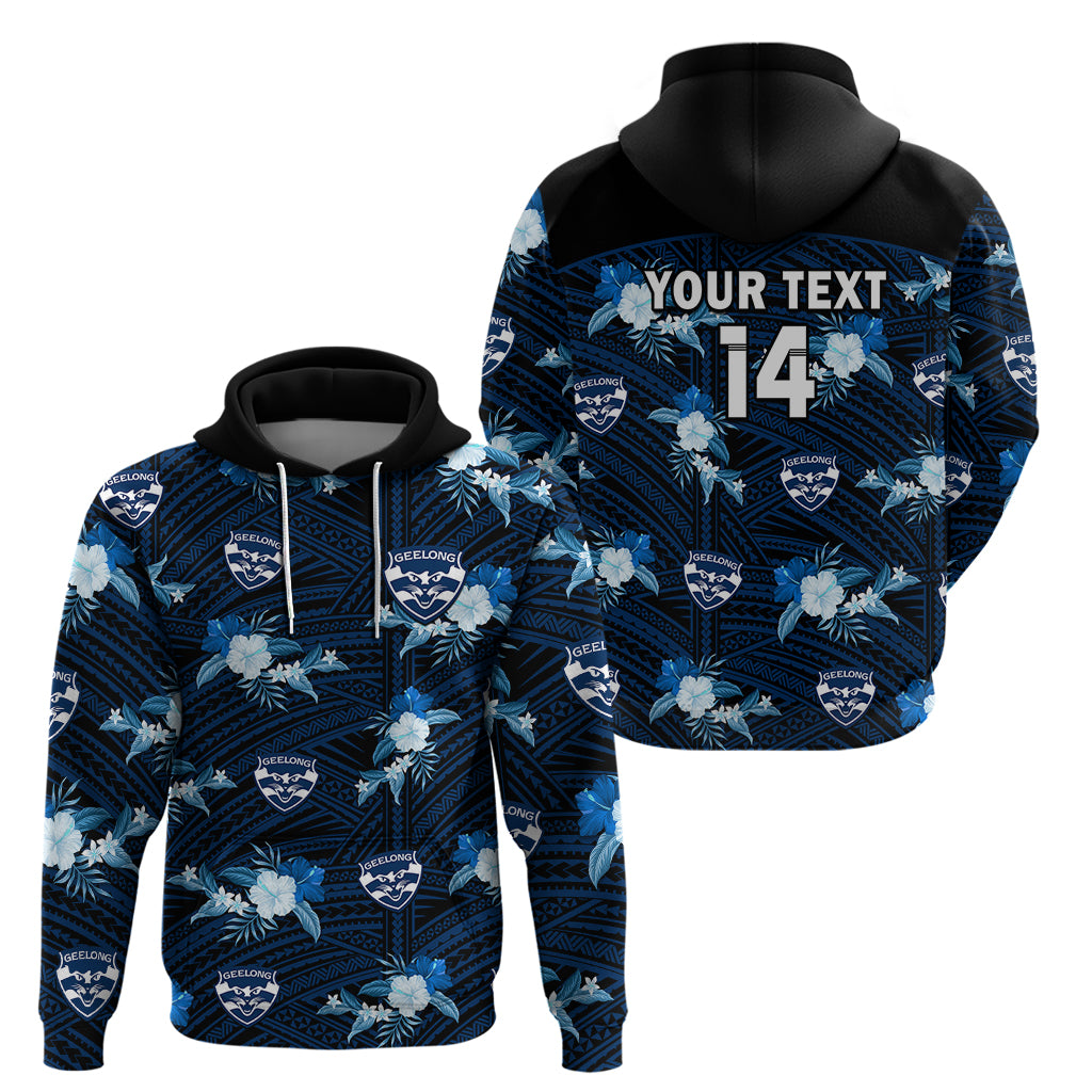 custom-text-and-number-geelong-cats-football-hoodie-polynesian-tribal-mix-tropical-hawaiian-style