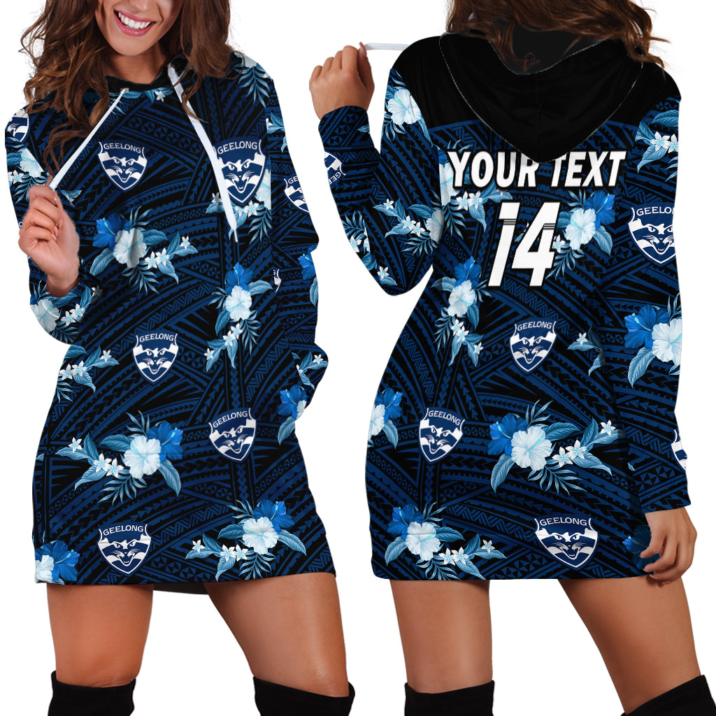 custom-text-and-number-geelong-cats-football-hoodie-dress-polynesian-tribal-mix-tropical-hawaiian-style