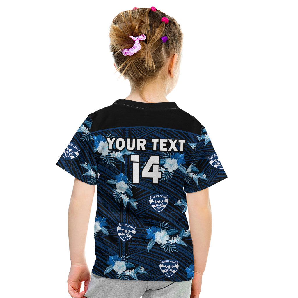 custom-text-and-number-geelong-cats-football-kid-t-shirt-polynesian-tribal-mix-tropical-hawaiian-style
