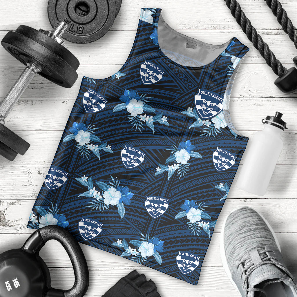 custom-text-and-number-geelong-cats-football-men-tank-top-polynesian-tribal-mix-tropical-hawaiian-style