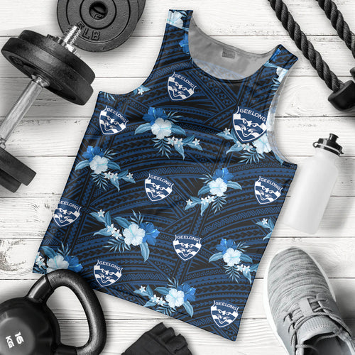 custom-text-and-number-geelong-cats-football-men-tank-top-polynesian-tribal-mix-tropical-hawaiian-style