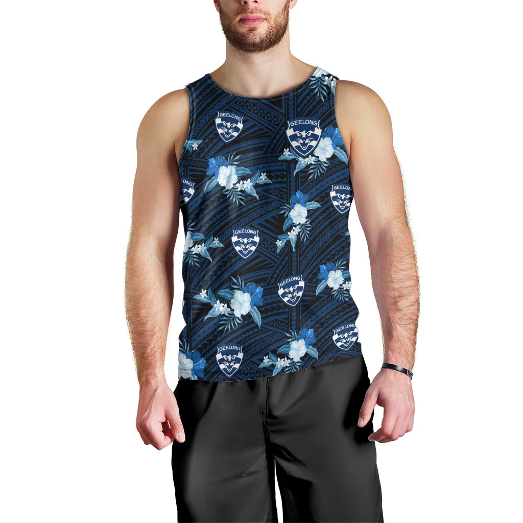 custom-text-and-number-geelong-cats-football-men-tank-top-polynesian-tribal-mix-tropical-hawaiian-style