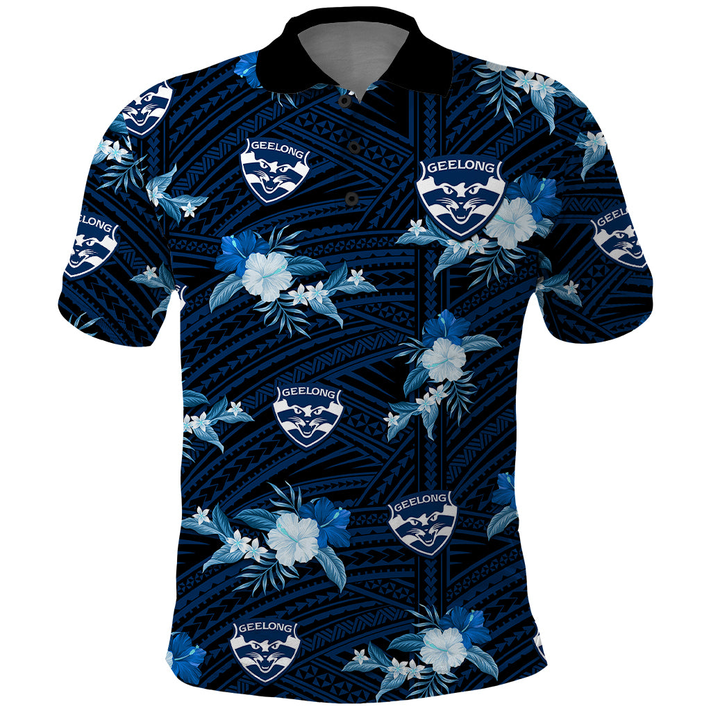 custom-text-and-number-geelong-cats-football-polo-shirt-polynesian-tribal-mix-tropical-hawaiian-style
