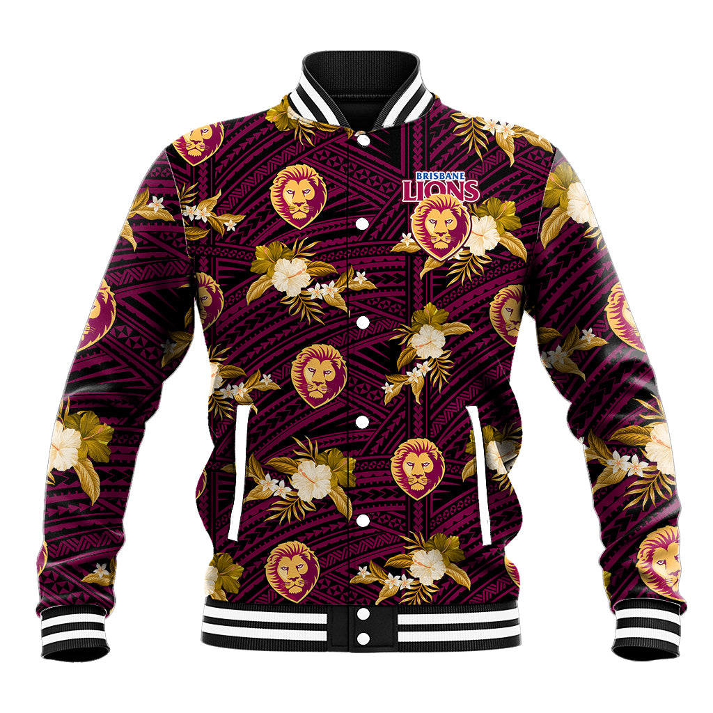 custom-text-and-number-brisbane-lions-football-baseball-jacket-polynesian-tribal-mix-tropical-hawaiian-style