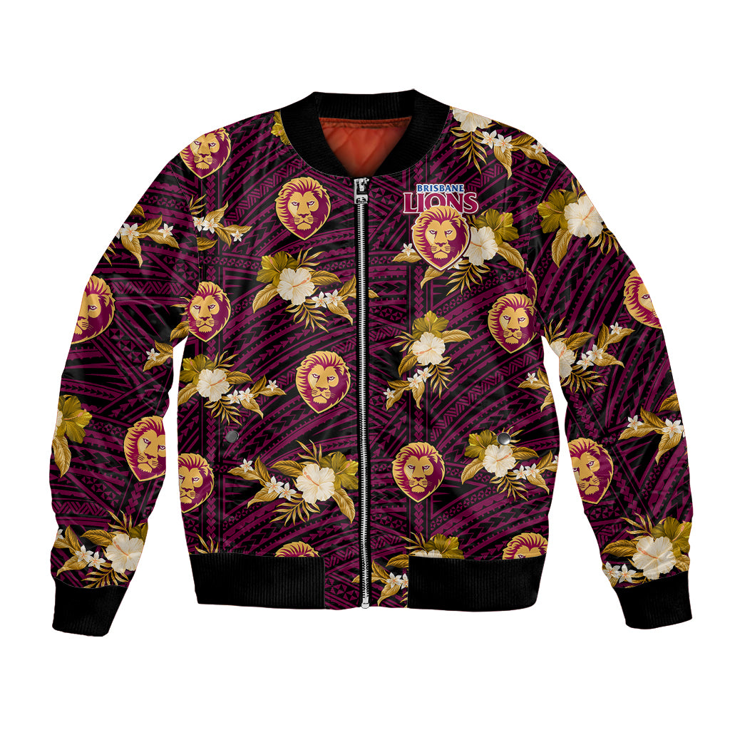 custom-text-and-number-brisbane-lions-football-bomber-jacket-polynesian-tribal-mix-tropical-hawaiian-style